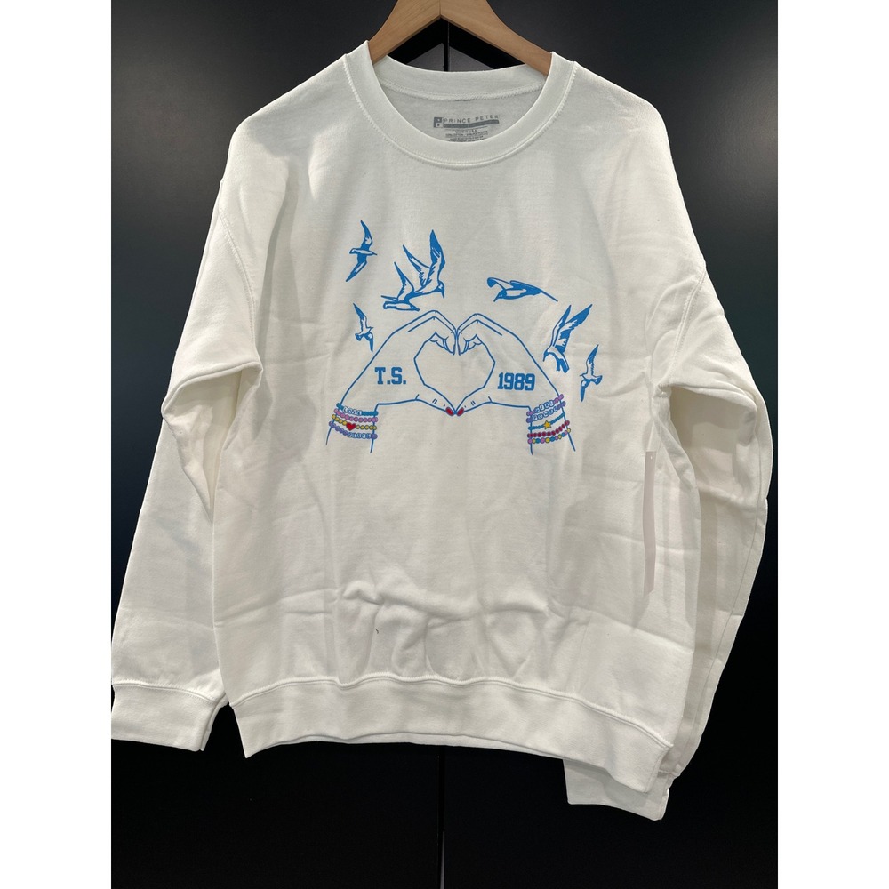 Prince Peter 1989 Taylor Swift‎ T.S. Graphic White Sweatshirt Medium NWT